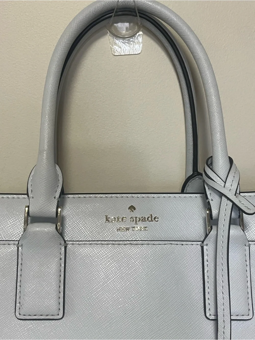 EUC Kate Spade Pale Lavender Saffiano Leather Structured Tote Bag